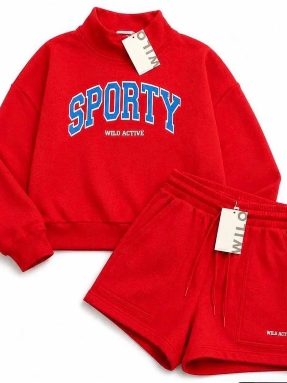 NWT WILO The Label mock neck and shorts SET